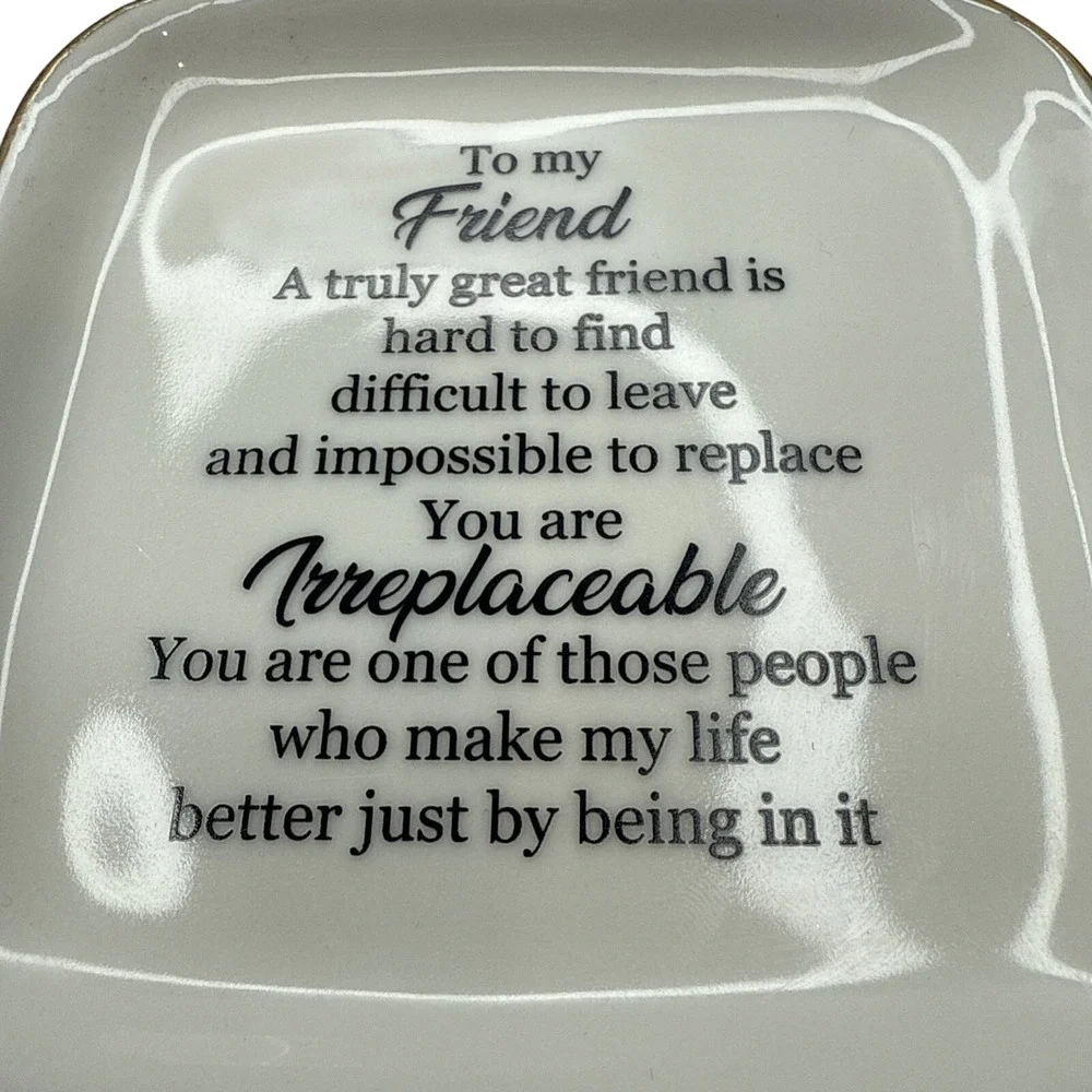 Scwhousi Ceramic Jewelry Tray/Dish-Gift For A Friend-Gold White Black‎